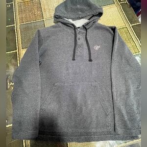 Vans Dark Gray Hoodie with Buttoned Neckline